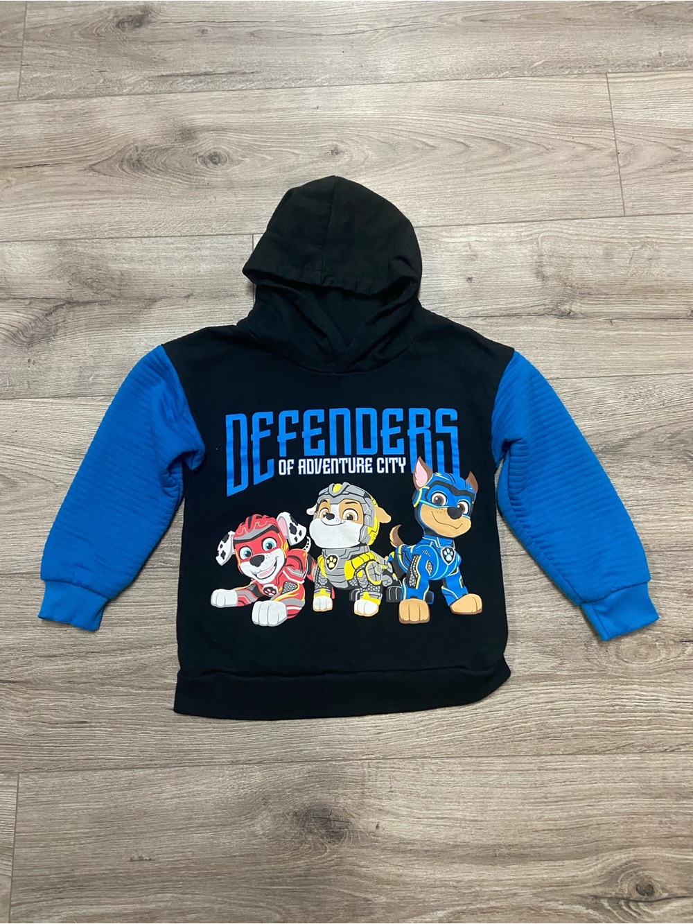 Paw Patrol 'Defenders of Adventure City' Hoodie Kids Pullover Black Blue